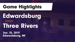 Edwardsburg  vs Three Rivers  Game Highlights - Jan. 25, 2019