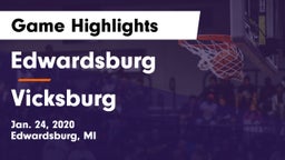 Edwardsburg  vs Vicksburg Game Highlights - Jan. 24, 2020