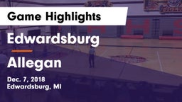 Edwardsburg  vs Allegan  Game Highlights - Dec. 7, 2018