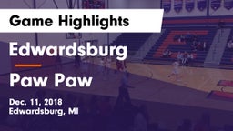 Edwardsburg  vs Paw Paw Game Highlights - Dec. 11, 2018