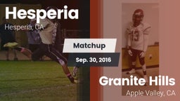 Matchup: Hesperia  vs. Granite Hills  2016