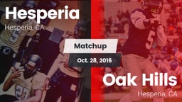 Matchup: Hesperia  vs. Oak Hills  2016