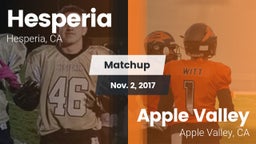 Matchup: Hesperia  vs. Apple Valley  2017