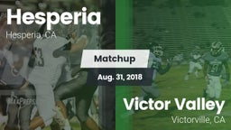 Matchup: Hesperia  vs. Victor Valley  2018