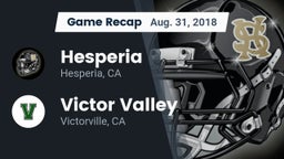 Recap: Hesperia  vs. Victor Valley  2018