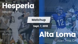 Matchup: Hesperia  vs. Alta Loma  2018