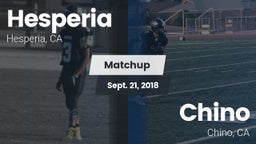 Matchup: Hesperia  vs. Chino  2018