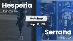 Matchup: Hesperia  vs. Serrano  2018