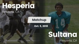 Matchup: Hesperia  vs. Sultana  2018