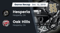 Recap: Hesperia  vs. Oak Hills  2018