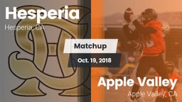 Matchup: Hesperia  vs. Apple Valley  2018