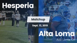 Matchup: Hesperia  vs. Alta Loma  2019