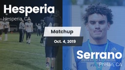 Matchup: Hesperia  vs. Serrano  2019