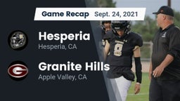 Recap: Hesperia  vs. Granite Hills  2021