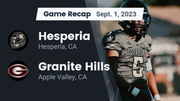 Recap: Hesperia  vs. Granite Hills  2023