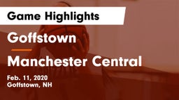 Goffstown  vs Manchester Central  Game Highlights - Feb. 11, 2020