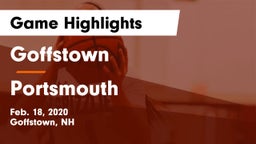 Goffstown  vs Portsmouth  Game Highlights - Feb. 18, 2020