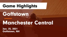 Goffstown  vs Manchester Central  Game Highlights - Jan. 25, 2021