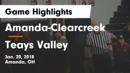 Amanda-Clearcreek  vs Teays Valley  Game Highlights - Jan. 20, 2018