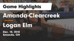Amanda-Clearcreek  vs Logan Elm  Game Highlights - Dec. 18, 2018
