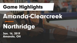 Amanda-Clearcreek  vs Northridge  Game Highlights - Jan. 16, 2019