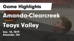 Amanda-Clearcreek  vs Teays Valley  Game Highlights - Jan. 18, 2019