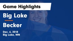 Big Lake  vs Becker  Game Highlights - Dec. 6, 2018
