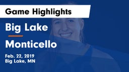 Big Lake  vs Monticello  Game Highlights - Feb. 22, 2019