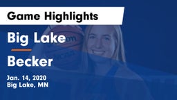 Big Lake  vs Becker  Game Highlights - Jan. 14, 2020