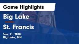 Big Lake  vs St. Francis  Game Highlights - Jan. 21, 2020