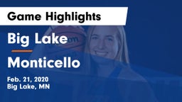 Big Lake  vs Monticello  Game Highlights - Feb. 21, 2020