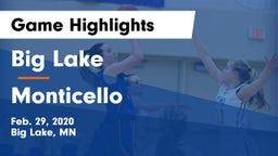 Big Lake  vs Monticello  Game Highlights - Feb. 29, 2020