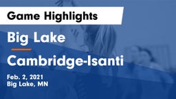 Big Lake  vs Cambridge-Isanti  Game Highlights - Feb. 2, 2021