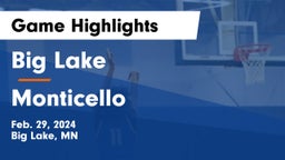 Big Lake  vs Monticello  Game Highlights - Feb. 29, 2024