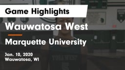 Wauwatosa West  vs Marquette University  Game Highlights - Jan. 10, 2020