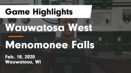 Wauwatosa West  vs Menomonee Falls  Game Highlights - Feb. 18, 2020