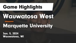 Wauwatosa West  vs Marquette University  Game Highlights - Jan. 5, 2024
