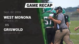 Recap: West Monona  vs. Griswold  2016