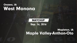 Matchup: West Monona vs. Maple Valley-Anthon-Oto  2016