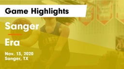 Sanger  vs Era  Game Highlights - Nov. 13, 2020