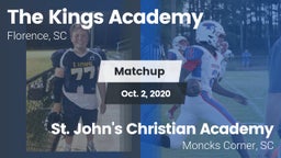 Matchup: The Kings Academy vs. St. John's Christian Academy  2020