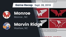 Recap: Monroe  vs. Marvin Ridge  2018
