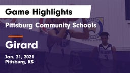 Pittsburg Community Schools vs Girard  Game Highlights - Jan. 21, 2021
