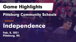 Pittsburg Community Schools vs Independence  Game Highlights - Feb. 8, 2021