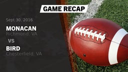 Recap: Monacan  vs. Bird  2016