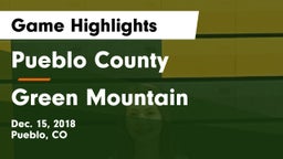 Pueblo County  vs Green Mountain  Game Highlights - Dec. 15, 2018