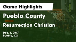 Pueblo County  vs Resurrection Christian  Game Highlights - Dec. 1, 2017