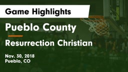 Pueblo County  vs Resurrection Christian  Game Highlights - Nov. 30, 2018