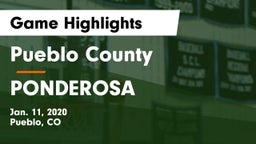 Pueblo County  vs PONDEROSA  Game Highlights - Jan. 11, 2020