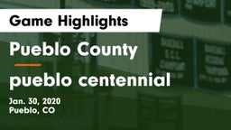 Pueblo County  vs pueblo centennial Game Highlights - Jan. 30, 2020